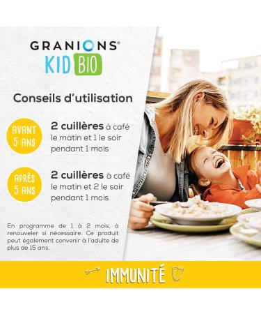 GRANIONS KID BIO IMMUNITY - Certified Organic - Banana Flavor - Stimulates the body's resistance - Natural formula based on agave syrup - From an early age - Bottle 125 ml - Made in France - Buy Online on GoSupps.com
