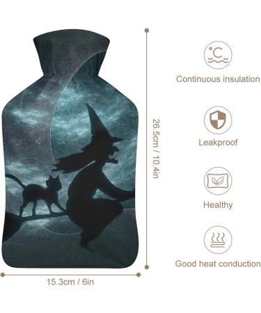 Witch Hot Water Bottle with Plush Cover - Bed Warmer for Adults & Children | 26.5x15.3cm | International Shipping - Buy Online on GoSupps.com