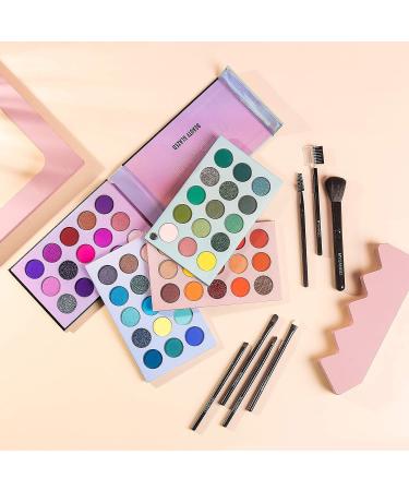 Beauty Glazed 60-Color Eyeshadow Palette Set with Brushes - Mattes, Metallics, Shimmers, Creams - Long Lasting & Easy to Apply - Buy Online on GoSupps.com