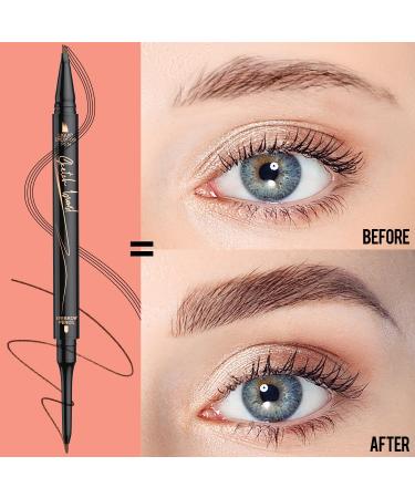 Buy Microblading Eyebrow Pen - 2-in-1 Dual-Ended Pencil for Natural Hair-Like Brows - Long-Lasting Dark Brown Shade for Women - International Shipping Available - Buy Online on GoSupps.com