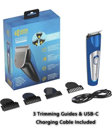 Groom Essentials Rechargeable Hair & Beard Trimmer for Men | Pro Clipper & Travel Kit with 3 Guides | Mustache & Face Razor - Buy Online on GoSupps.com