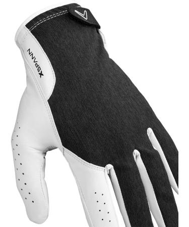 Callaway Golf Men's X-Spann Compression Fit Cabretta Leather Golf Glove - White/Black, X-Large Left Hand - Buy Online on GoSupps.com
