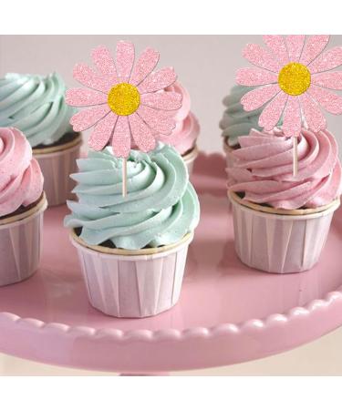 Rsstarxi 24 Pack Daisy Cupcake Toppers Baby Shower Birthday Chrysanthemum Party Cupcake Picks for Daisy Flower Theme Spring Birthday Wedding Party Cake Decorations Pink Design 1 Pink - Buy Online on GoSupps.com