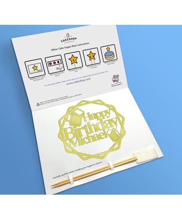 Cakeshop Cake Decoration Pack | Round Beers Happy Birthday Premium Double Sided Glitter Card Cake Topper & 25g Party Pack of Cake Sugar Sprinkles | Custom Name Cake Decorations (Champagne) Non-Prime Glitter Card: Champagne - Buy Online on GoSupps.com