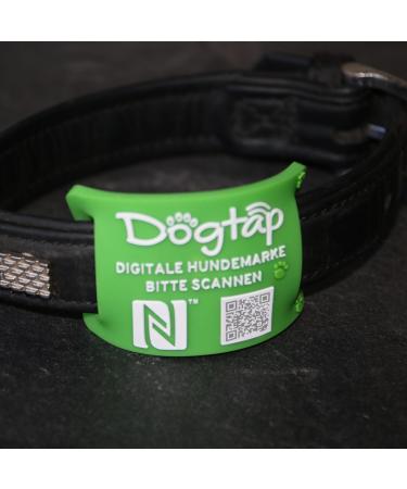 DogTap Light Big - Waterproof Silicone Dog Tag with NFC & QR Code for Medium to Large Dogs | 67x40mm Green - International Shipping Available - Buy Online on GoSupps.com