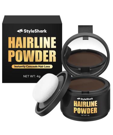Hairline Powder - Stain-Proof Root Touch-Up for Thinning Hair Sweatproof Color for Women and Men (Dark Brown)