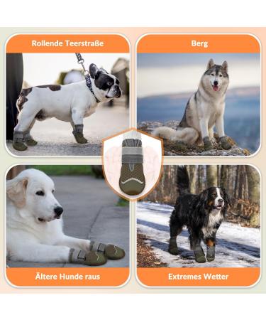Eyin Dog Shoes - Breathable Non-Slip Paw Protection for Small Medium & Large Dogs | 4 Pieces Reflective Velcro Fastener | Outdoor Sports | Size 6 - Buy Online on GoSupps.com
