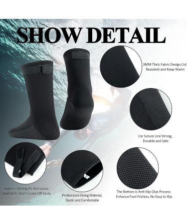MOVOYEE 3mm Neoprene Anti-Slip Beach Volleyball Dive Socks - High Cut Wetsuit Booties for Water Sports - Black - Buy Online on GoSupps.com