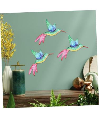 Zerodeko Decoration Pendant Hummingbird Unique Lovely Creative Indoor Iron Decor Art Adornment Delicate Mosaic Shape 26.5x15cm Green - Buy Online on GoSupps.com