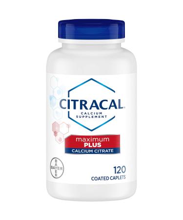 Citracal Maximum Plus, Highly Soluble, Easily Digested, 650 mg Calcium Citrate With 1000 IU Vitamin D3, Bone Health Supplement for Adults, Caplets, 120 Count