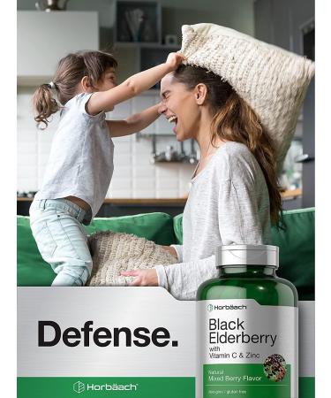 Elderberry Zinc Vitamin C Chewable Tablets | 120 Count Immune Support Complex | Vegetarian Non-GMO Gluten Free - Buy Online on GoSupps.com