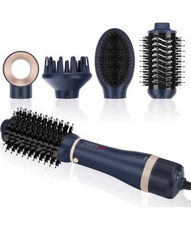 4 in 1 Hairdryer Hot Air Brush Set PARWIN PRO BEAUTY Styler Set Hairdryer Brush with 4 Attachments for Drying Smoothing Volume and Styling Ion Care 1000 Watts Blue Blue - Standard