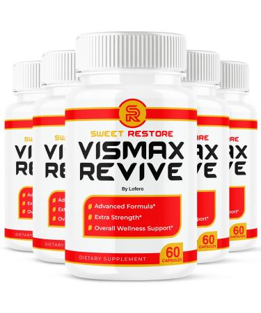 (5 Pack) Vismax Revive Capsules Vis Max Premium Eye Health & Vision Support Vitamin Supplement Pills All-Natural Advanced Formula Sharper Healthy Eyesight Focus Visual Sight Overall Health (300 ct)