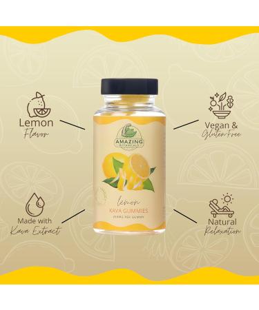 Amazing Botanicals Zesty Lemon Kava Gummies - 250mg per Gummy - Natural Sleep Aid for Relaxation & Restful Nights, Non-GMO, Vegan, Gluten-Free - 30 Gummies - Buy Online on GoSupps.com