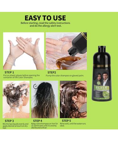 Dioche Shampoing Colorant V g tal Couverture des Cheveux Gris Shampoing pour Cheveux Noirs Non Gras pour Tous les Types de 500ML - Buy Online on GoSupps.com