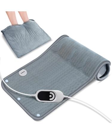 Heating Pad & Foot Warmer 2 in 1  Extra Large Soft Electric Heating Pad XXL(21x33) Heating Pad for Back Pain Relief Period Cramps  Max 4-Hour Auto Off/6 Heat Level/6 Timer/Machine Washable Crystal velvet