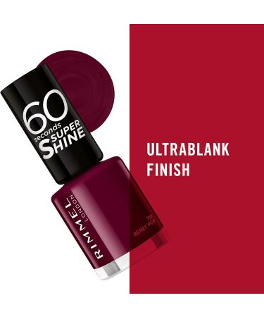 Rimmel 60 Seconds Super Shine Colour Block Nail Polish - Ultra Shine and Long Lasting - Quick Drying 712 Berry Pop 8 ml (Pack of 1) - Buy Online on GoSupps.com