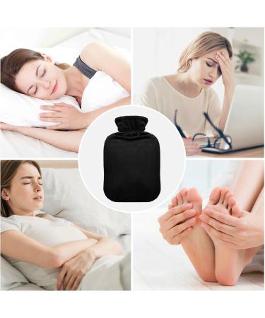 Black Hot Water Bottle with Cover - 2L Heating Bag for Pain Relief | Hand & Feet Warmer for Adults | International Shipping Available - Buy Online on GoSupps.com