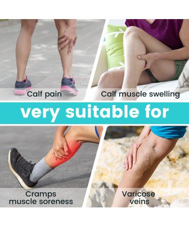 Calf Compression Sleeves for Men & Women | Shin Splint Relief & Muscle Support | Elastic Band for Pressure | Varicose Vein Pain Relief | Running, Hiking, Fitness - L/XL - Buy Online on GoSupps.com