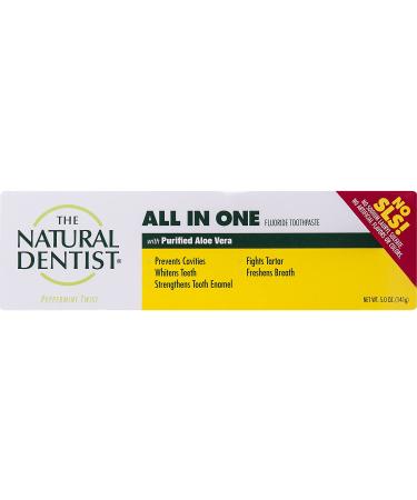 Natural Dentist All-In-One Toothpaste, Peppermint - Pack of 3 (5 Oz Each) | Fluoride-Free & Natural Oral Care - Buy Online on GoSupps.com