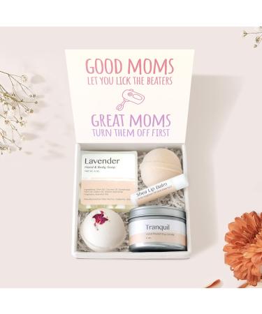 Dear Ava Spa Gifts for Women - Organic Self Care luxury Anti Stress Relaxing Bath and Body Kit Set Basket Box for Her with Heartfelt Card - Funny Moms Gift