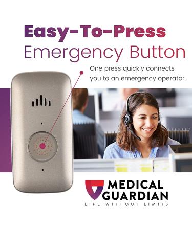 Mini Guardian 4G Medical Alert System by Medical Guardian - 24/7 Elderly Assistance - Easy Button for Seniors - Silver - Buy Online on GoSupps.com