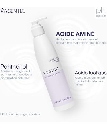  Vagentle Hypoallergenic Feminine Hygiene Intimate Wash pH-Balanced with Prebiotic & Amino Acids for Gentle Daily Cleansing Balance Protection & Sensitive Skin Care Vegan 250 ml - Buy Online on GoSupps.com