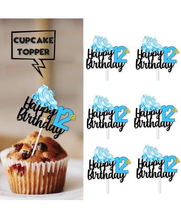 18pcs Blue Glitter Roller Skates Happy Birthday Dessert Cupcake Topper 80s 90s Retro Hip Hop Roller Skating Theme Decor Supplies Boys Girls 12th Happy Birthday Party Decorations - Buy Online on GoSupps.com