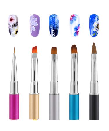 Mwoot French Nail Art Brush Set - 5 Pieces DIY Gel & Acrylic Nail Drawing Tools for Manicure & Decoration - Buy Online on GoSupps.com