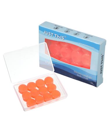 Silicone earplugs formable soft silicone earplugs 6 pair reusable earplugs for sleeping noise suppression for sleeping swimming on the plane hearing protection sport orange
