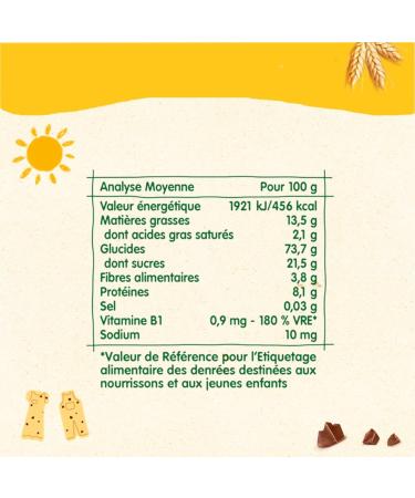 Bl dina Mini Morning Multicereal Biscuits for Babies From 15 Months Chocolate Chips 168 g (Pack of 10) - Buy Online on GoSupps.com