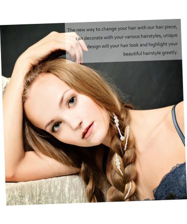 minkissy Pearl Chain Hair Clip Hair Pearls Bridal Hair Pieces Head Piece for Wedding Bride Hair Jewelry Hair Extension Chains Hair Ties for Girls Hair Extension Tassel Hair Extension Clip - Buy Online on GoSupps.com
