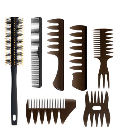 Hair Styling Comb and Brush Set Hair Comb for Men  Professional Styling Comb Set for All Hair Types & Styles  Dry & Wet Brush Tools Mens Styling Comb for Quiff  Pompadour  Styling Comb for Men