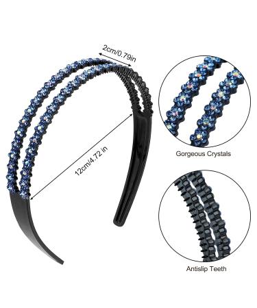 Strass Hair Bands - Double Crystal Side Fashionable Elastic Headbands for Women & Girls - 4 Piece Set (Mixed Colors) | Slipproof Hair Accessories - Buy Online on GoSupps.com