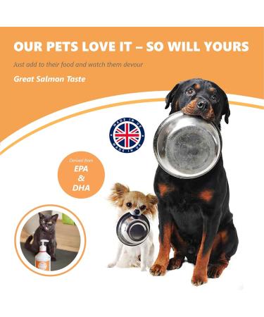 Pets Purest Scottish Salmon Oil - 2 x 300ml Omega 3, 6 & 9 Fish Oil Topper for Pets | Natural Coat & Immune Support, Itchy Skin Relief, Joint & Brain Health - Buy Online on GoSupps.com