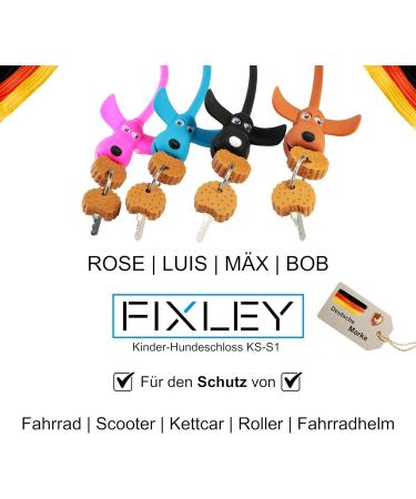 Fixkey Children's Bicycle Lock - Cute Dog Design Bob | Lightweight & Flexible | Includes 2 Cookie Design Keys & Fun Story - Buy Online on GoSupps.com
