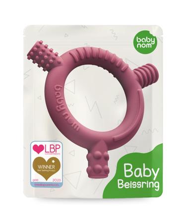 Baby nom bite ring baby cooling - bpa -free bite ring baby cooling dental aid baby gripping -free baby biting toys baby gripping toys baby to baby teething tea toy baby chicken tubes baby berries