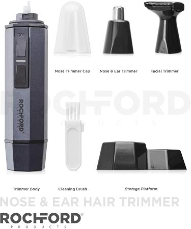 Water Resistant Stainless Steel Nose & Ear Hair Trimmer with LED Light | Heavy-Duty Facial Trimmer & Stand - Shop Now - Buy Online on GoSupps.com
