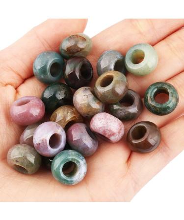 SUNYIK Indian Agate Large Hole Rondelle Charms 20-Pack for Bracelet Making, Multi Green Agate Beads 14x8mm - Buy Online on GoSupps.com