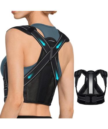 Unisex Adjustable Back Brace for Posture Improve Hunchback Pain Relief for Back Shoulders Neck Steel Plate XL