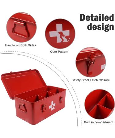 Ctomche First Aid Storage Box Dog Medicine Container Box Medicine Storage Chest with Lid Vintage Medicine Storage Organizer for Dog Medicine Storage Bins with Compartments 7.6L - Buy Online on GoSupps.com