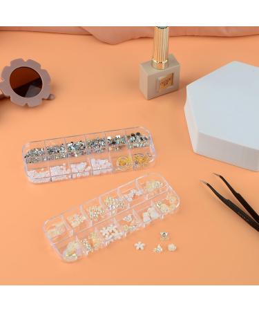 36 Grids 3D Acrylic Butterfly Flower Nail Jewelry Bear Nail Jewelry 3D Nail Jewelry Flat Nail Jewelry Stars AB Gemstones Stones Pearls Gold Metal Nails for DIY Nail Art Design Jewelry Making - Buy Online on GoSupps.com