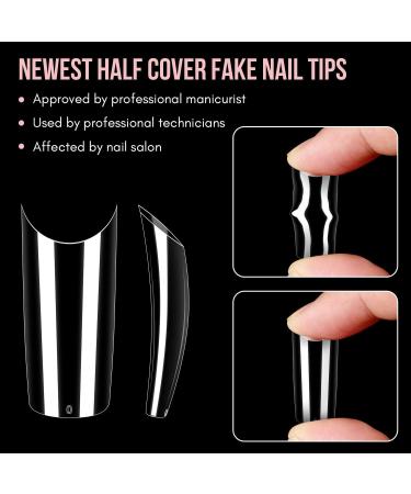 Makartt Soft Gel Nail Tips Press On Nails Set - 500 Clear Coffin Nail Tips, Glues, File, Case - Half Cover False Nails Kit - Buy Online on GoSupps.com