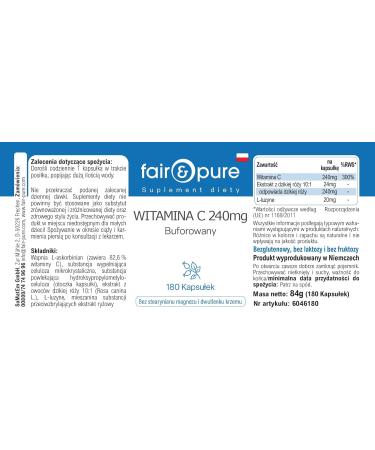 Fair & Pure - Vitamine C 240 mg sous forme d'ascorbate de calcium - v gan - 180 g lules - Buy Online on GoSupps.com