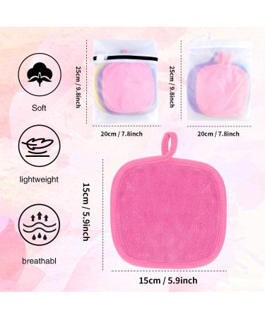 Reusable Makeup Remover Cloths - 7-Day Set Eco-Friendly Makeup Remover Pads Erase Makeup with Water Multi-Colored Cloths with Laundry Bags - Buy Online on GoSupps.com
