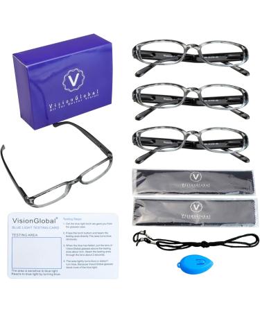 LifeArt 4 Pairs Reading Glasses - Blue Light Blocking 4.0x Magnification Computer Glasses - International Shipping Available - Buy Online on GoSupps.com