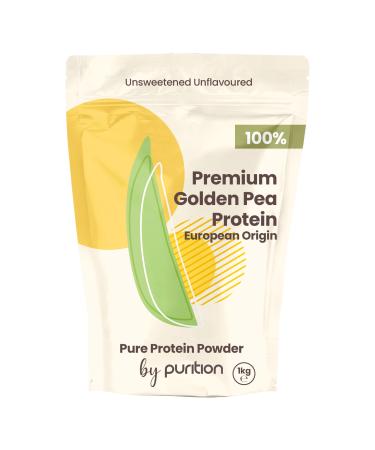 Natural 100% Vegan Pea Protein Powder by Purition - Plant-Based Protein European Origin Gluten & Dairy Free Natural Source of Iron & Vitamin B - 1KG (40 Servings) Premium Golden Pea Protein