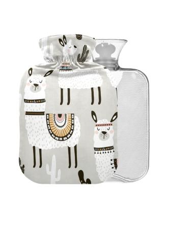 Cactus Llama Hot Water Bottle with Cover 1L Small Hot Water Bag for Pain Relief Back Pain Hot and Cold Therapy BPA Free