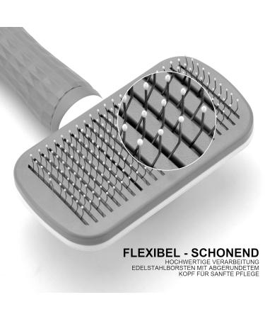 Briskore Self-Cleaning Dog & Cat Brush | Efficient Pet Grooming for Short & Long Hair | Remove Undercoat & Fur Easily - Buy Online on GoSupps.com