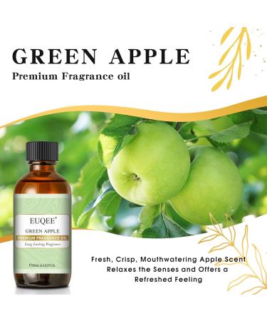 EUQEE Green Apple Fragrance Oil 60ml - Premium Grade Aromatherapy Essential Oil for Diffusers and DIY Candle Making - Buy Online on GoSupps.com